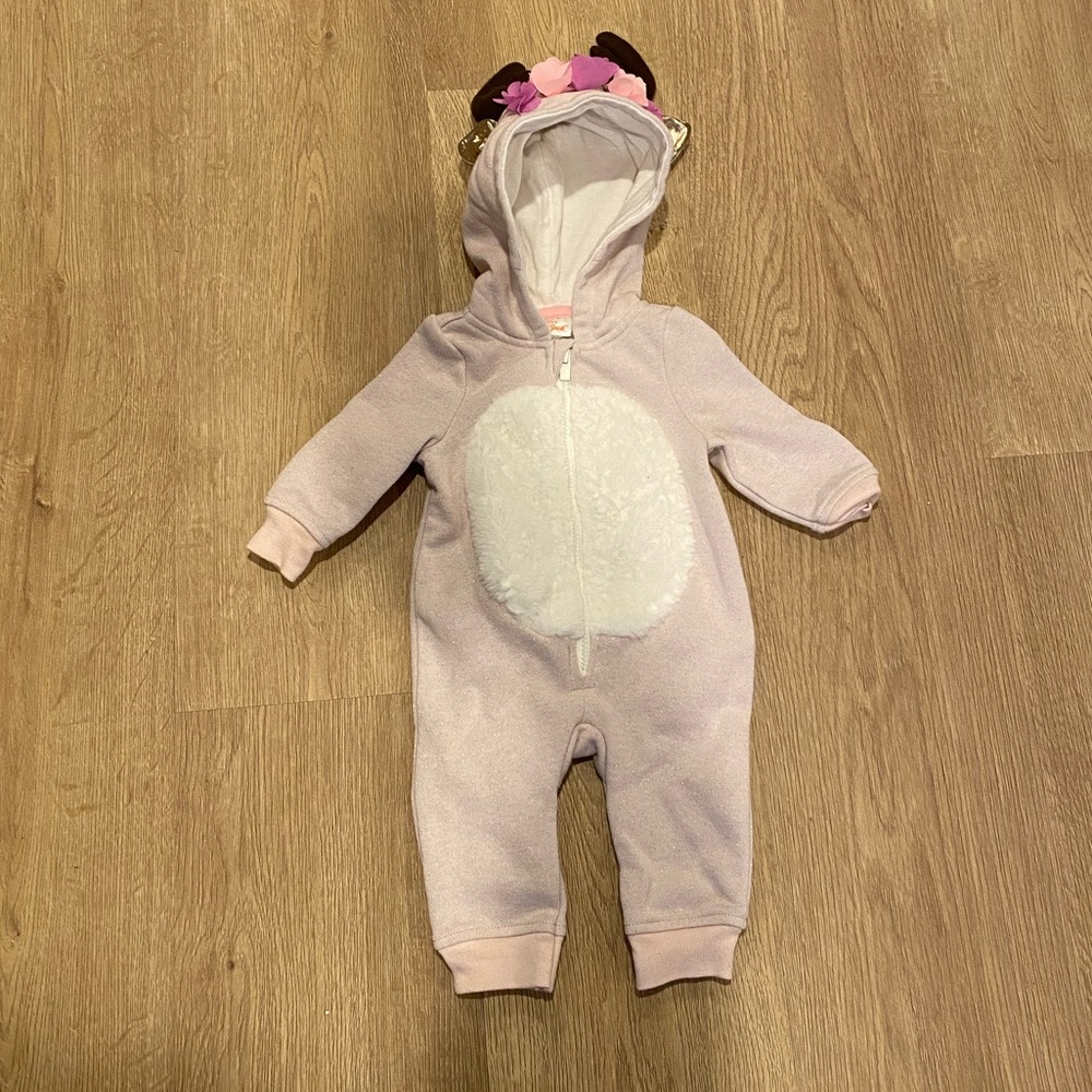 Cat and Jack Deer Romper Baby Girl Newborn